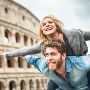 Rome Colosseum Honeymoon Couple