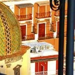 Majolica dome of Santa Maria Assunta church in Positano