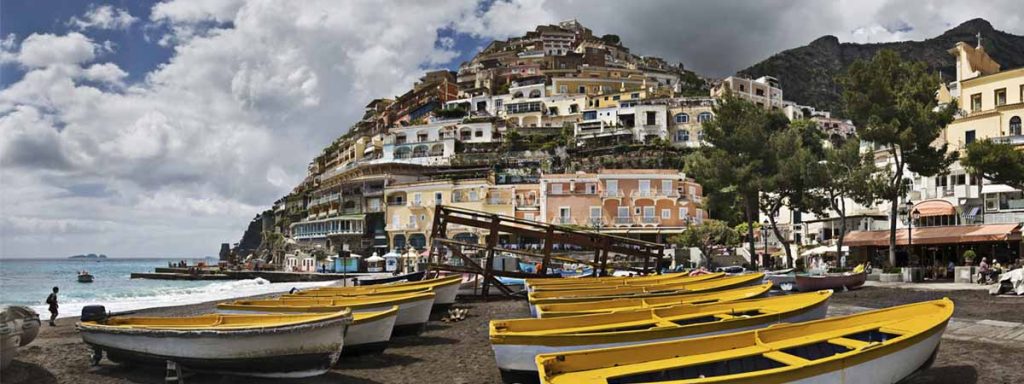 Positano Amalfi Coast Beach and Town View