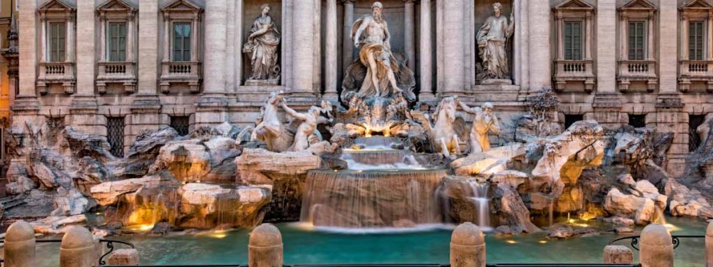 Rome Trevi Fountain Detail View