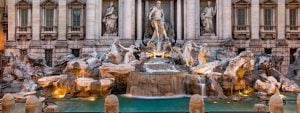 Rome Trevi Fountain Detail View