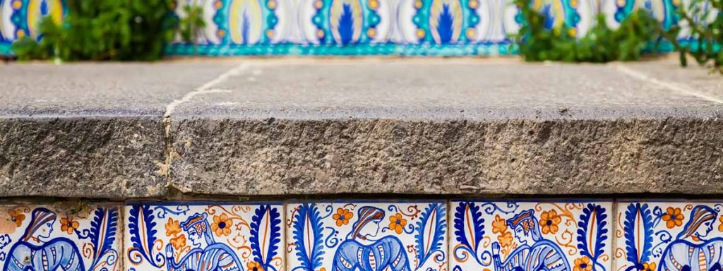 Caltagirone Tile Stairs Details Sicily