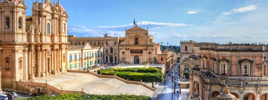 Noto Sicily Church and Street View