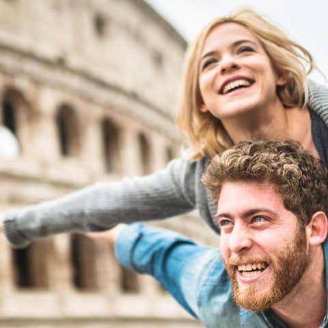 Rome Colosseum Honeymoon Couple