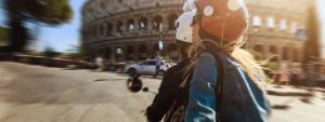 Rome Colosseum Vespa People Couple