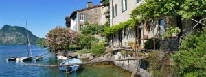 Lake Como Shore View Houses Boat
