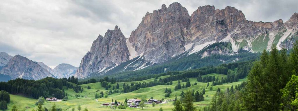 Dolomites Cristallo Chain Mountains View