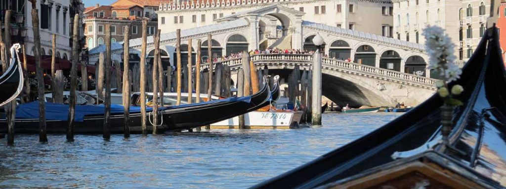Venice Rialto Bridge view Gondola