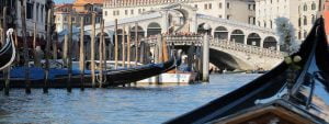 Venice Rialto Bridge view Gondola