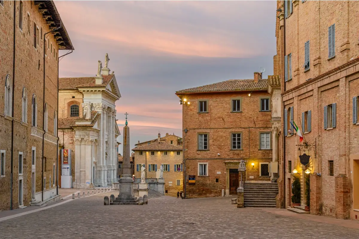 Renaissance square in Urbino, Marche, Italy