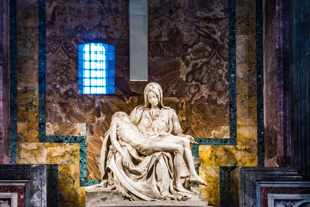 Michelangelo Pieta sculpture in Rome, Italy