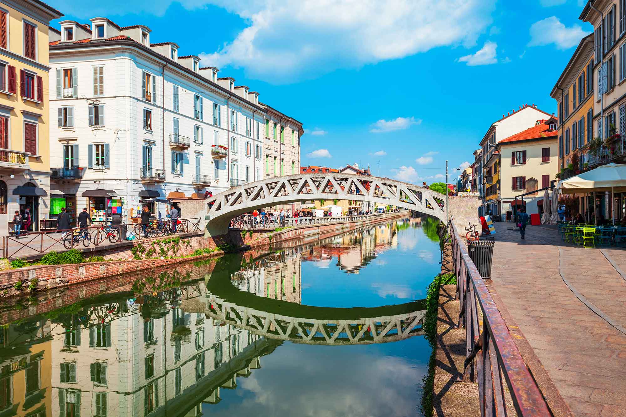 Canal district of Milan, Lombardy, Italy