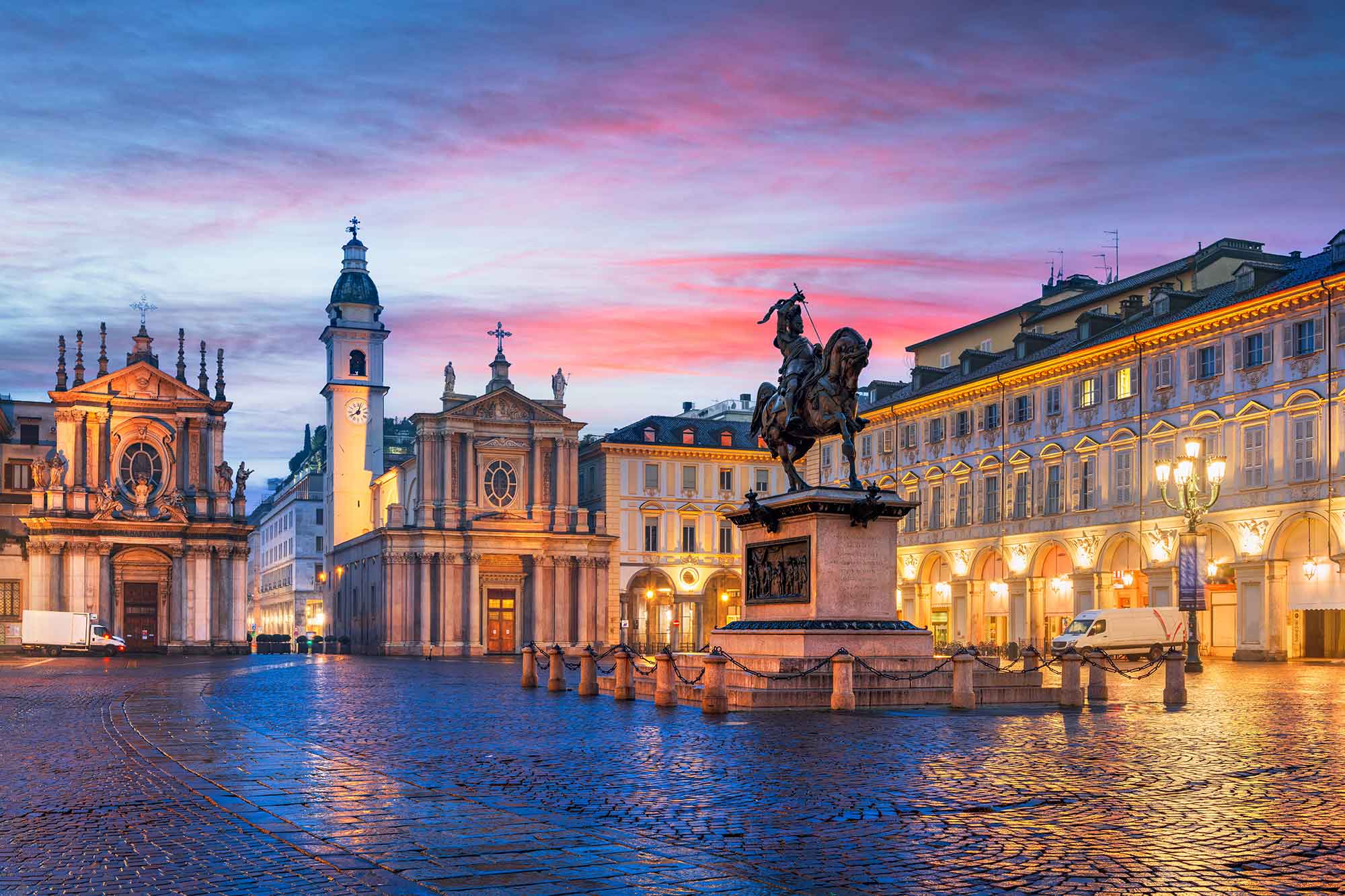 Piazza San Carlo in Turin, Piedmont, Italy