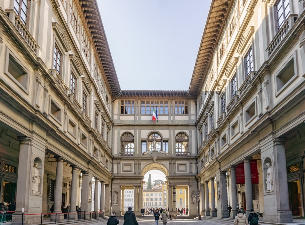 Corridor of the Uffizi Gallery in Florence, Tuscany, Italy