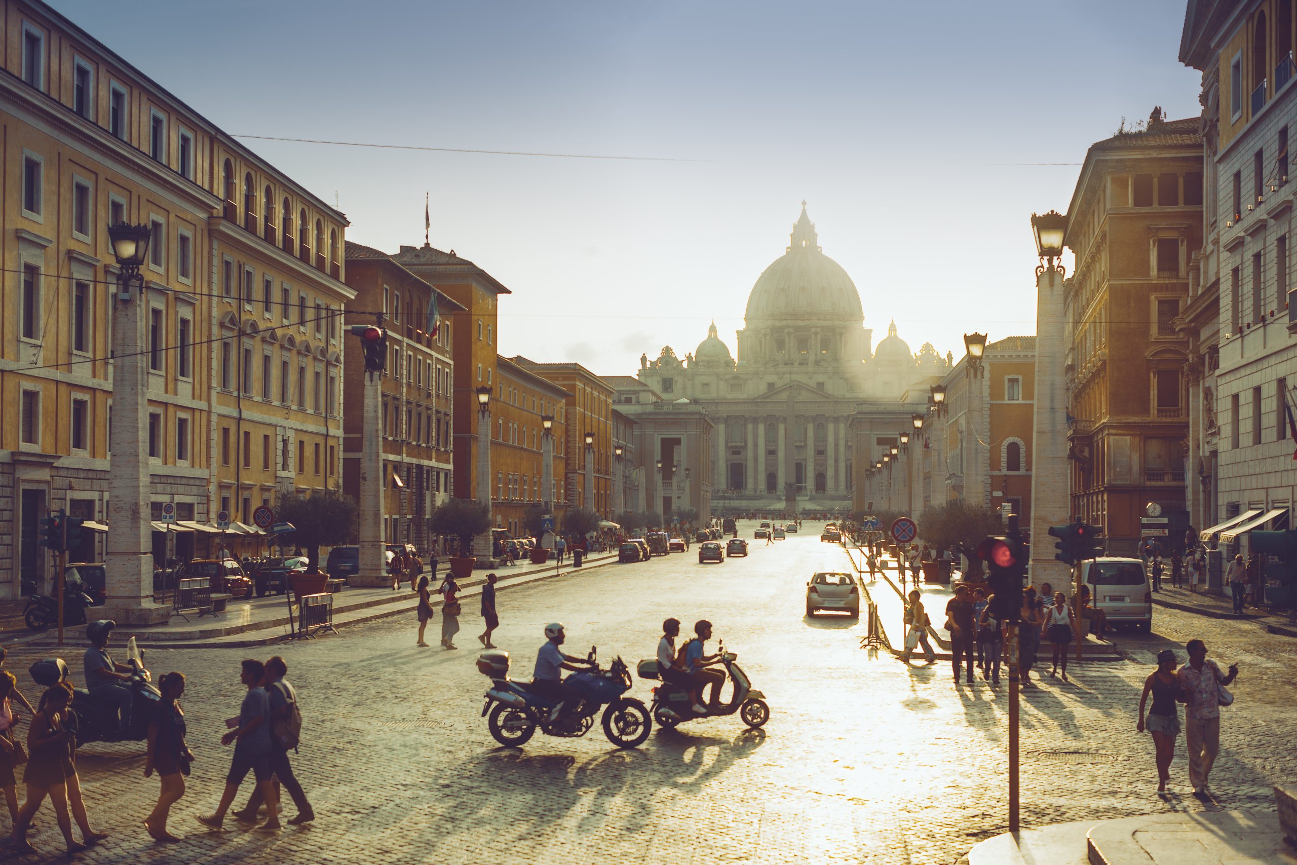 Saint Peter's Basilica seen along Via della Conciliazione in Rome, Lazio, Italy