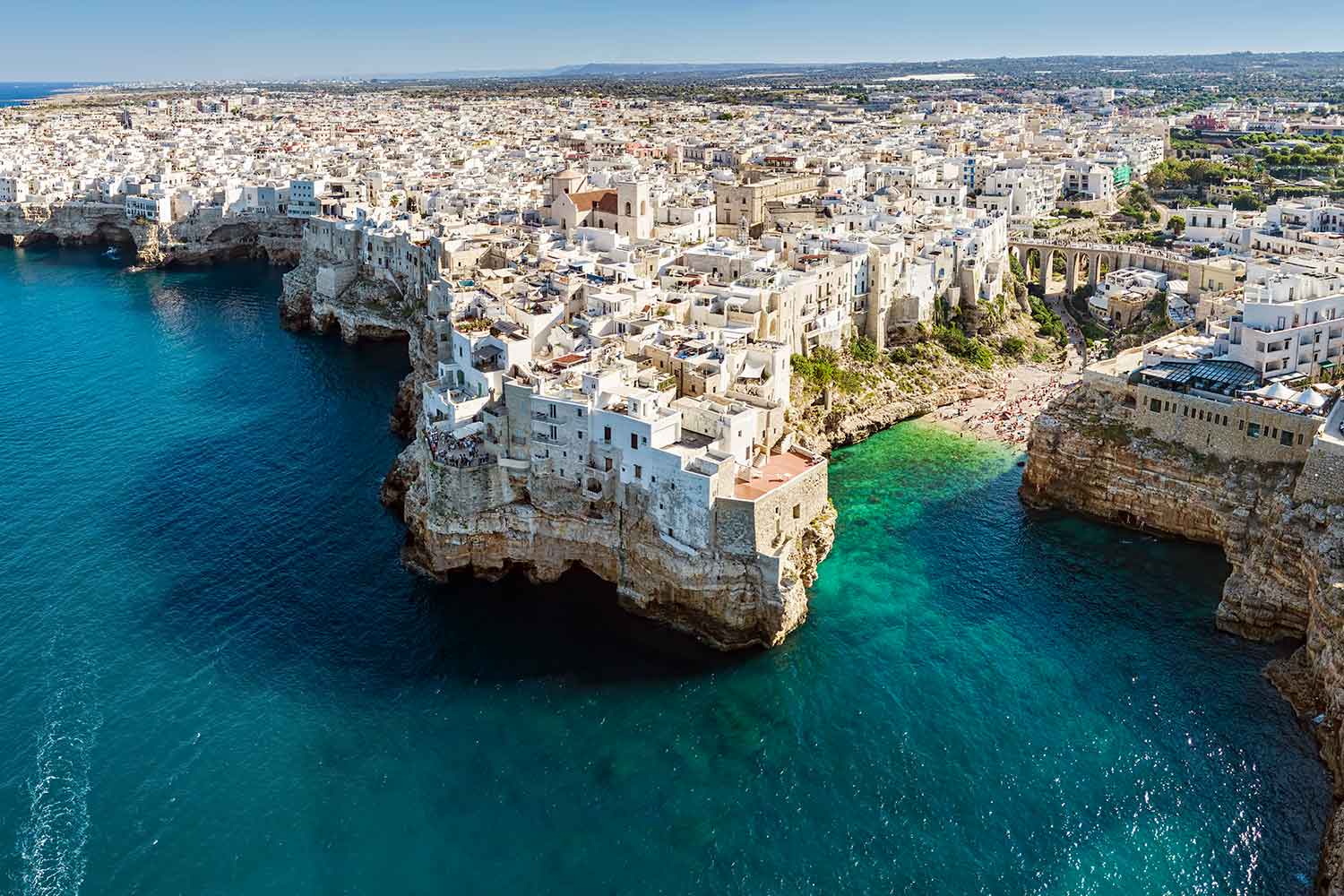 Cliffside town of Polignano a Mare, Apulia, Italy