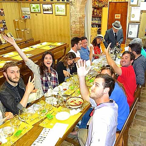 Bessie & Andrew G. wine tasting in Italy