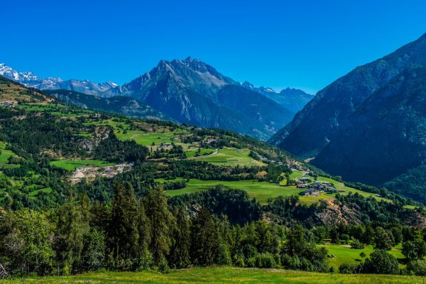 Alpine landscape of the Aosta Valley, Italy