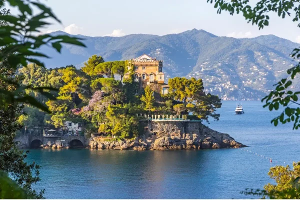 The bay at Paraggi near Santa Margherita Ligure on the Italian Riviera