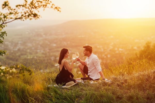 Couple on a second honeymoon in the Italian countryside