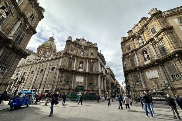 Quattro Canti crossroads in Palermo, Sicily, Italy
