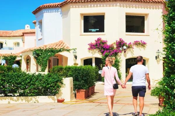 The arcaded town center of Porto Cervo on the Costa Smeralda