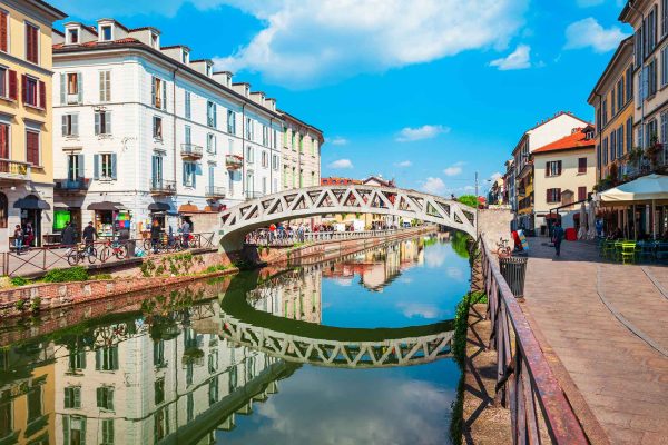 Navigli canal in Milan, Lombardy, Italy