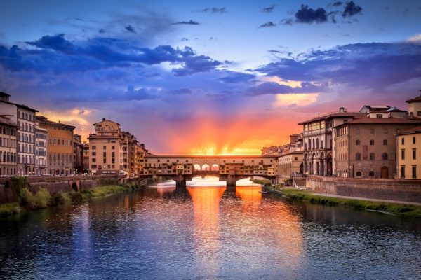 Ponte Vecchio over the Arno river in Florence, Tuscany, Italy