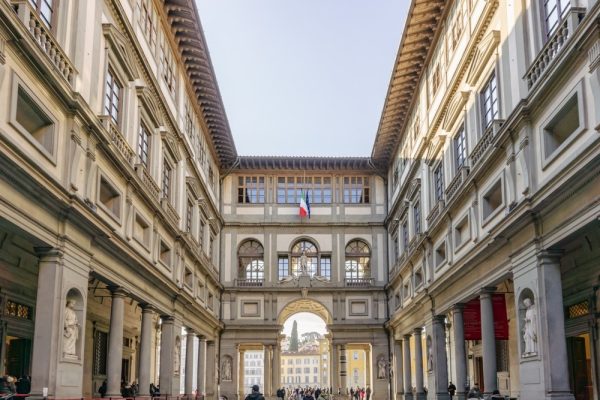 Corridor of the Uffizi Gallery in Florence, Tuscany, Italy