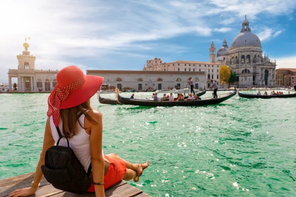 Rooftops and canals of Venice, Veneto, Italy